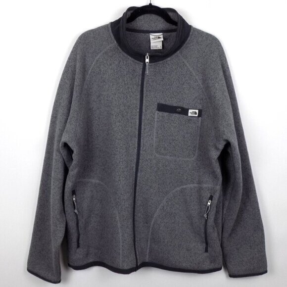 The North Face Gordon Lyons F/Z Sweater Jacket Size XL Heathered Gray - Picture 1 of 8